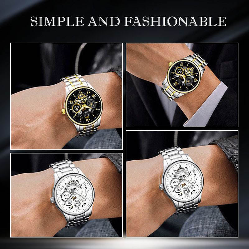 🔥Men's Waterproof Roman Skeleton Automatic Mechanical Watch