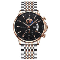 Gold Case - Black Dial - Steel Band