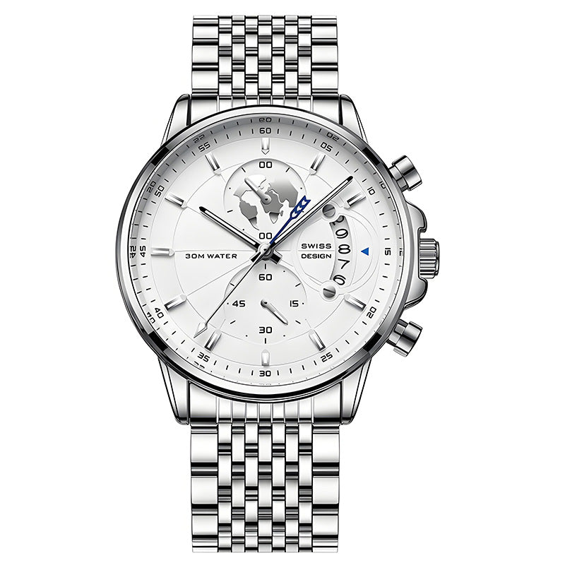⏳Time-Limited Special⏰Men's watch with globe motif in maritime style