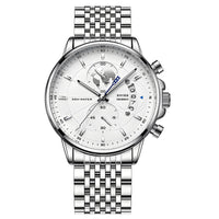 Silver Case - White Dial - Steel Band