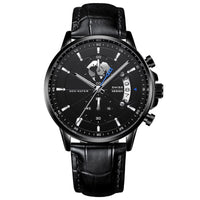 Black Case - Black Dial - Black Faux Leather Band