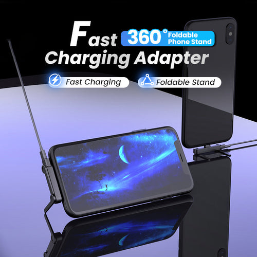 🔥Fast Charging Adapter with 360° Foldable Phone Stand🔥