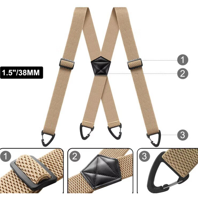 Men's X-Back Suspenders with Hook Clips