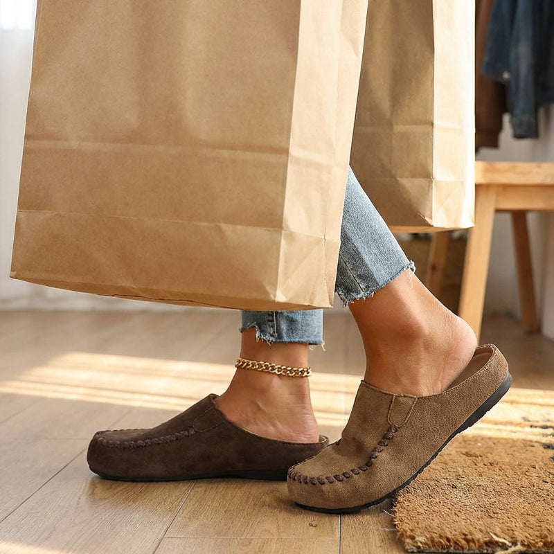 👡✨ Women's Wide Closed-Toe Mule Slippers 🛋️