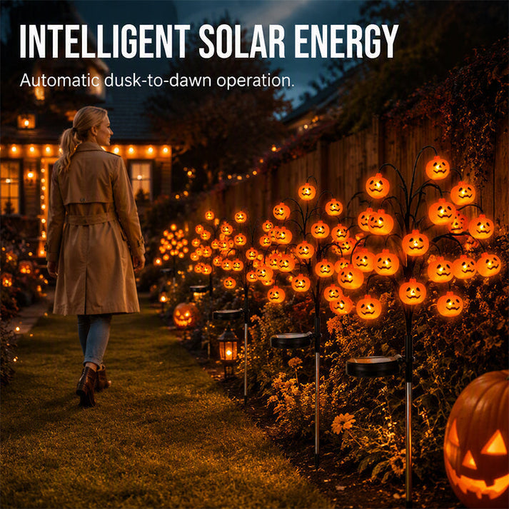 Pumpkin Solar Branch Lights - Halloween Garden Stakes