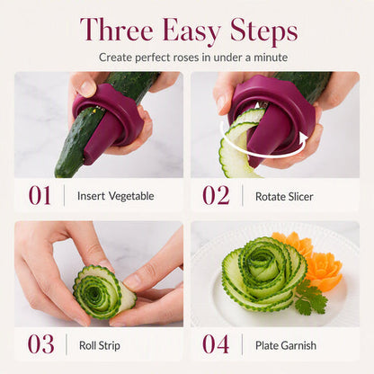 Manual Vegetable Spiralizer And Curler For Rose Flower Carving