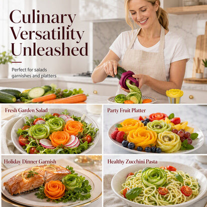 Manual Vegetable Spiralizer And Curler For Rose Flower Carving