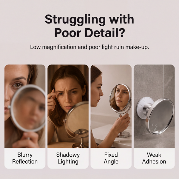 ✨10X LED Magnifying Makeup Mirror🔍 - Drill-Free Suction & DualPower