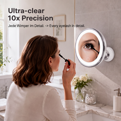 ✨10X LED Magnifying Makeup Mirror🔍 - Drill-Free Suction & DualPower