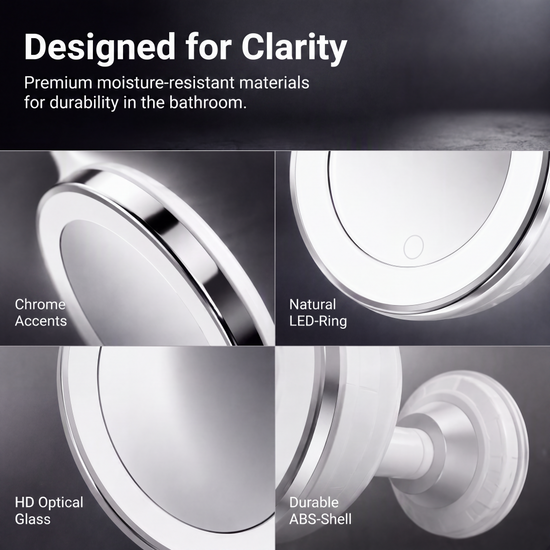 ✨10X LED Magnifying Makeup Mirror🔍 - Drill-Free Suction & DualPower
