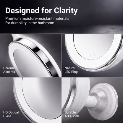 ✨10X LED Magnifying Makeup Mirror🔍 - Drill-Free Suction & DualPower