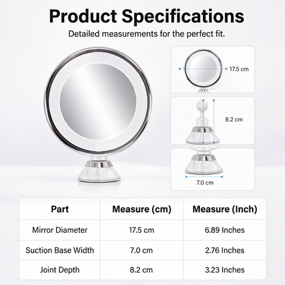 ✨10X LED Magnifying Makeup Mirror🔍 - Drill-Free Suction & DualPower