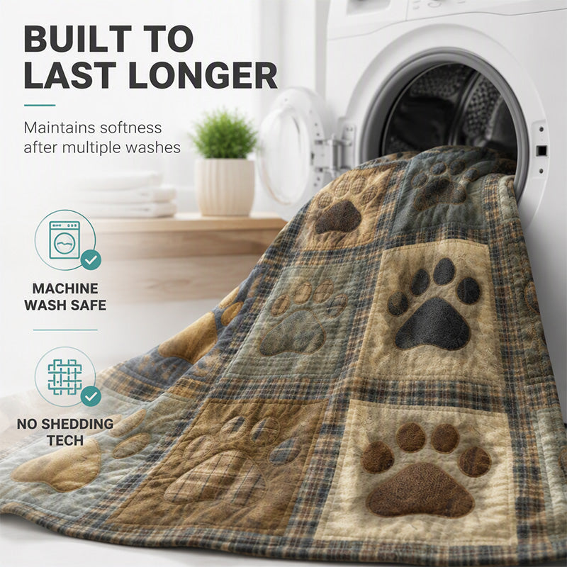 🐶🐾Cute Paw Print Soft Flannel Blanket - Snuggly, Warm, Lovely Home Decor
