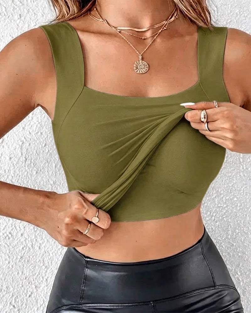 U Neck Shapewear Built-in Bra Tank