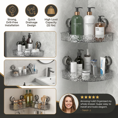 Corner Grip Suction Shelf
