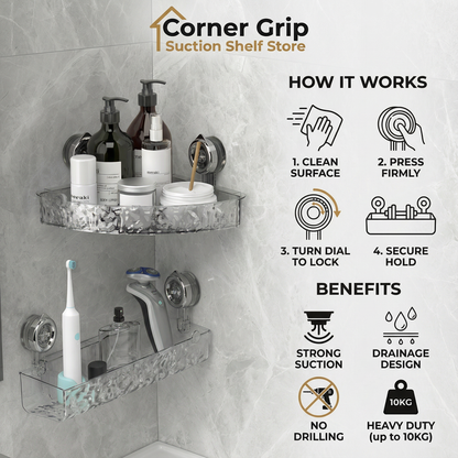 Corner Grip Suction Shelf